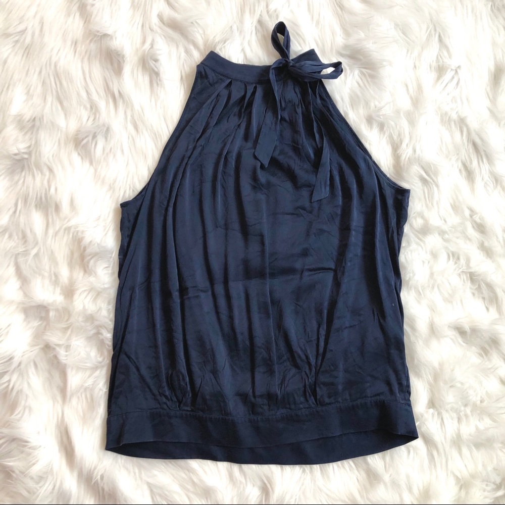 Mock Neck Silk Blouse | Sz Large